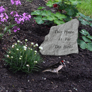 garden stone pet memorial this place is for the birds garden stone pet memorial this place is for the birds