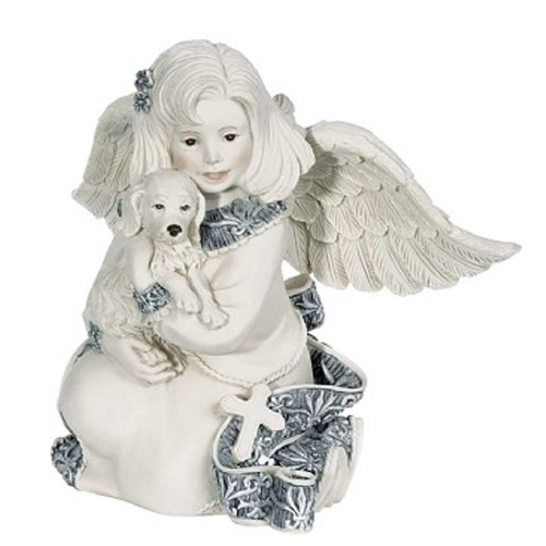 Pet Memorial Angel with Puppy Figurine