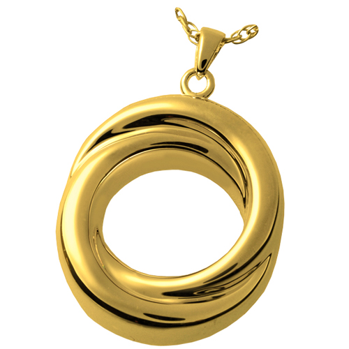 Gold Pet Cremation Jewelry: Infinity Love Knot Companion Urn